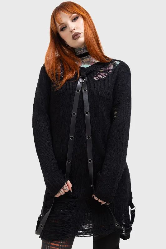 Lunar Grit Sweater Ribbed Striped Patterned