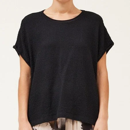 Black scrunch tank graphic tank top
