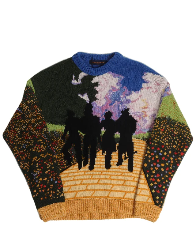 SS19 Yellow Brick Road Sweater Satin Blend Silk Blend Wool Blend