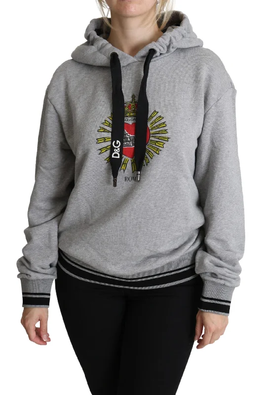 Dolce & Gabbana Exclusive Hooded Gray Cotton Sweater Rayon Fabric Velvet Fabric Corduroy Fabric Dolce & Gabbana Exclusive Hooded Gray Cotton Sweater Rayon Fabric Velvet Fabric Corduroy Fabric