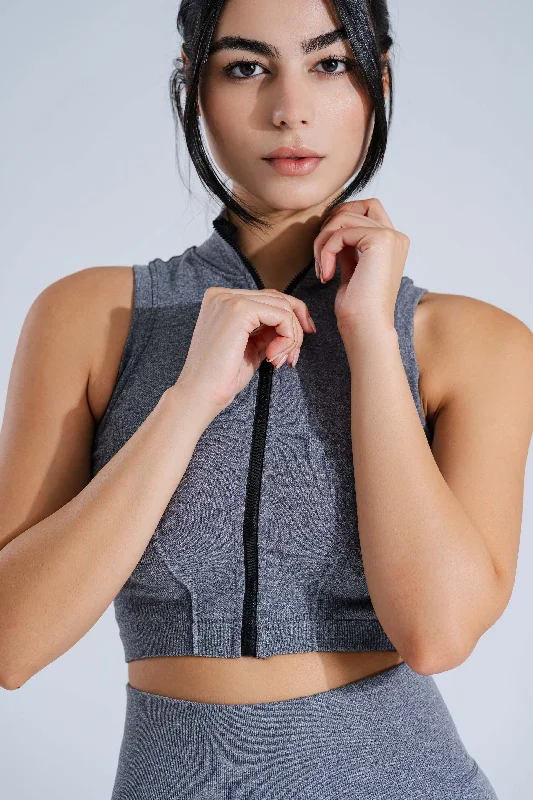 ContourFit Seamless Zip-Tank workout tank top
