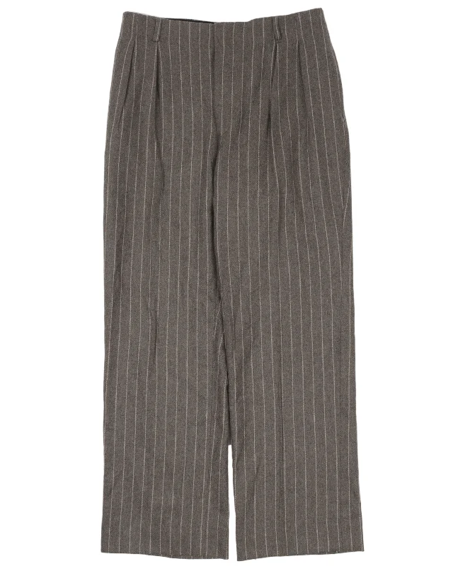 FW21 Wool Pinstripe Trousers Trousers Designer Luxury