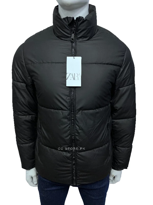 ZR Rubberized Black Puffer Jacket (450) Jersey Jacket Tulle Jacket Batik Jacket