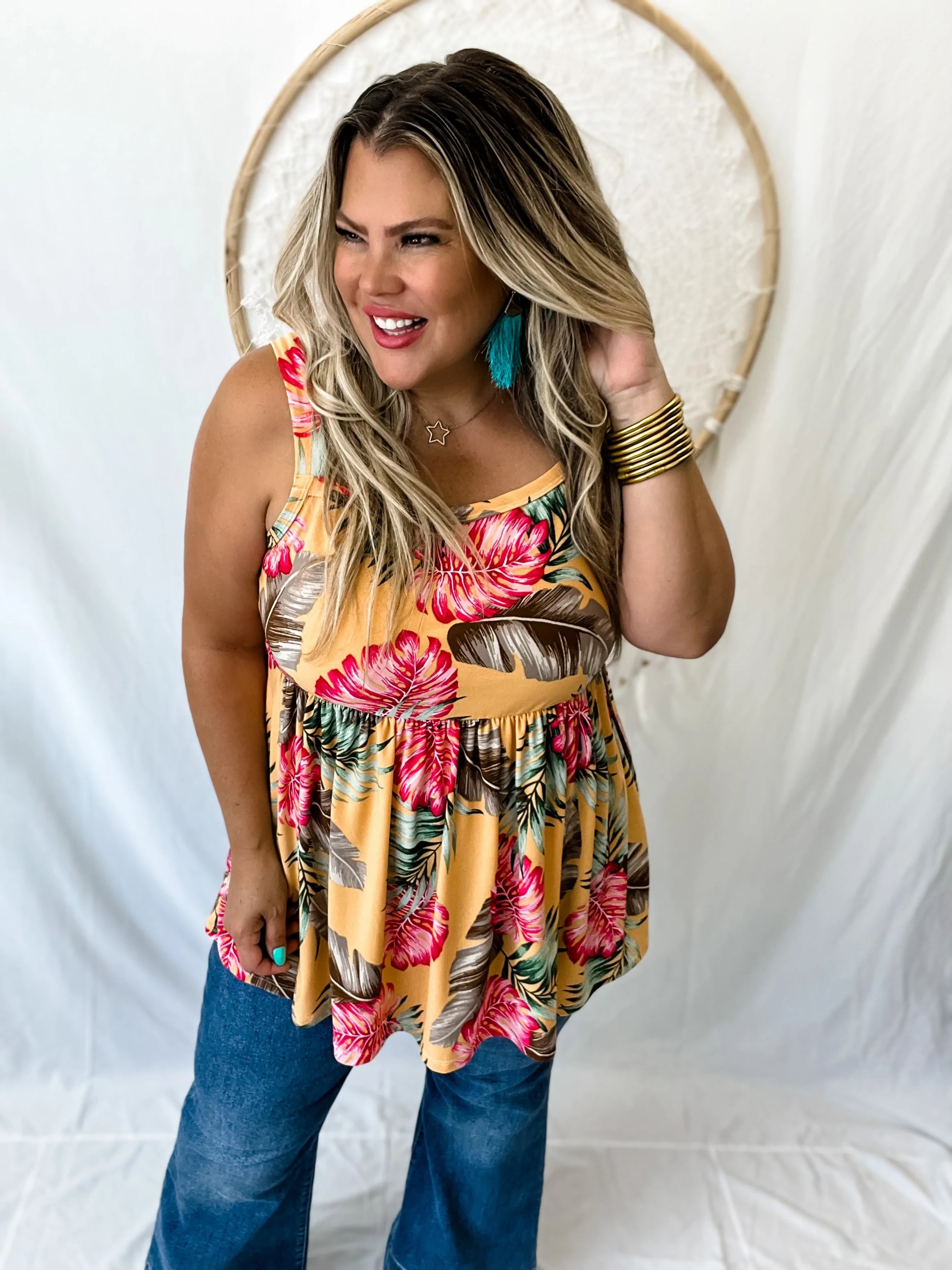 Take Me to the Islands Tropical Floral Tank Top lounge tank top