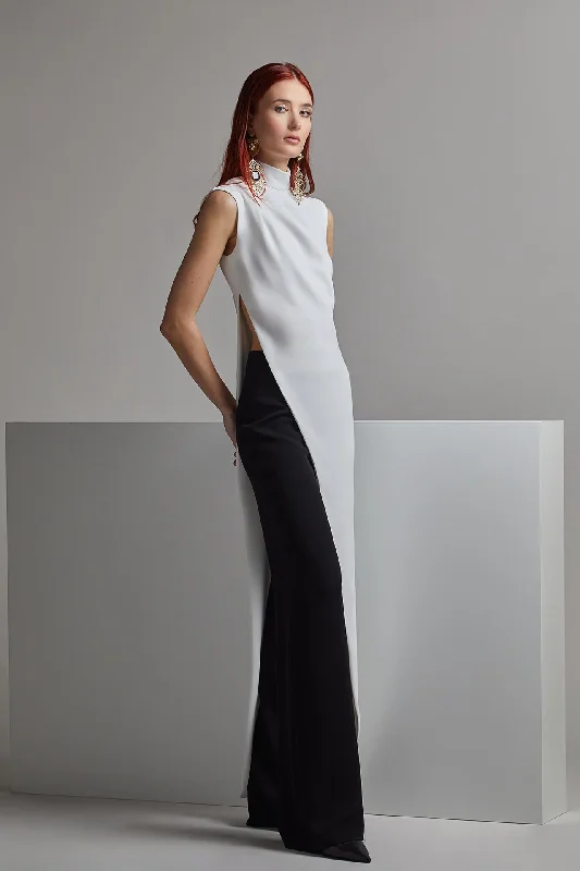 Sleeveless long top with trousers Chinos Cotton Straight Leg