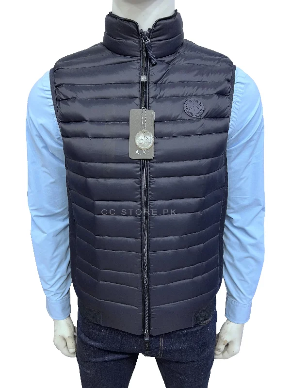AX Packable Duck Down Sleeveless Navy Blue Puffer Jacket Fitted Jacket Loose Jacket Oversized Jacket AX Packable Duck Down Sleeveless Navy Blue Puffer Jacket Fitted Jacket Loose Jacket Oversized Jacket