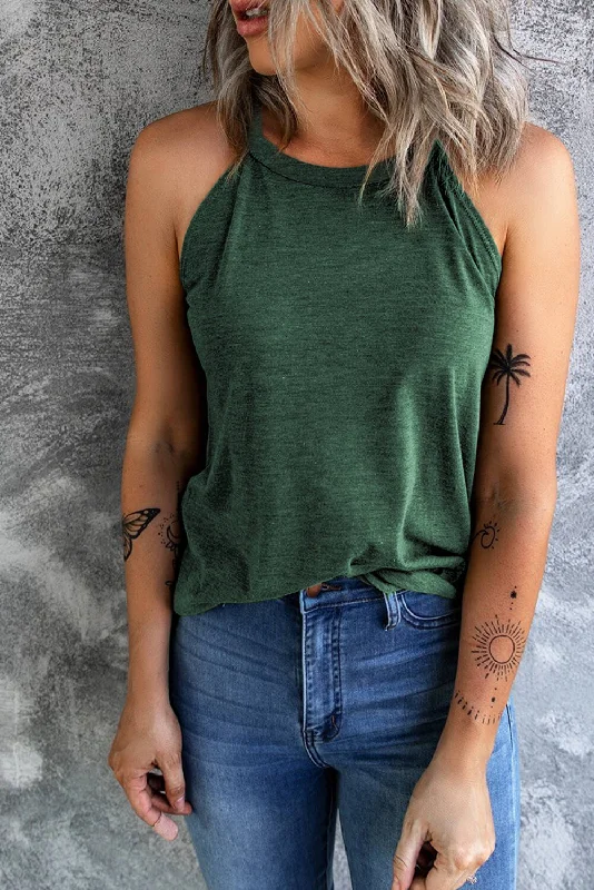 Curved Hem Grecian Tank Top floral tank top