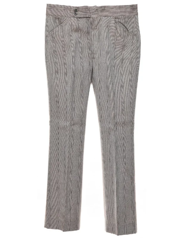 1970s Grey Striped Suit Trousers - W34 L32 Trousers Running Lightweight