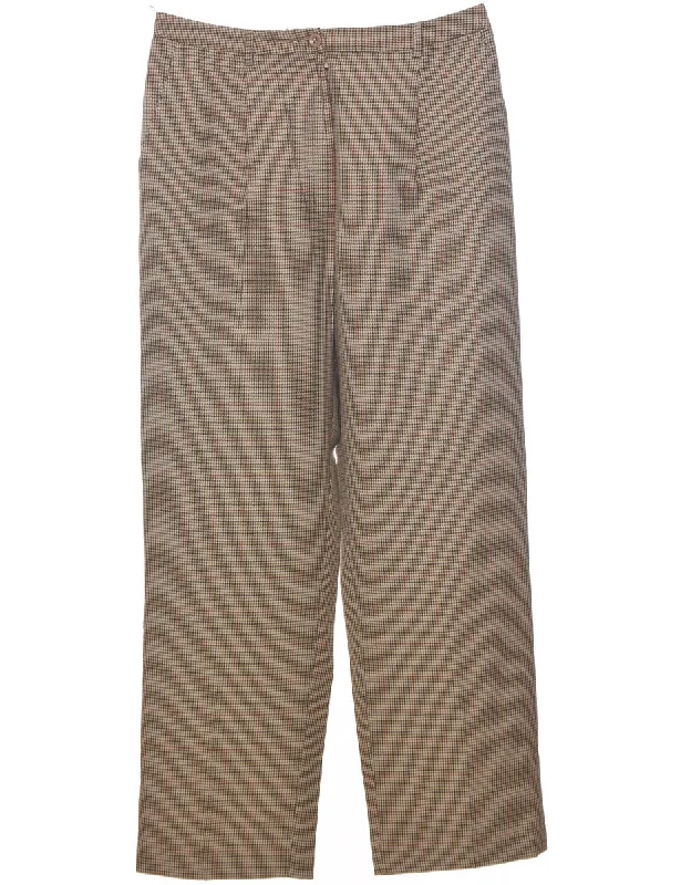 A Houndstooth Check Trousers - W30 L28 Trousers Wedding White