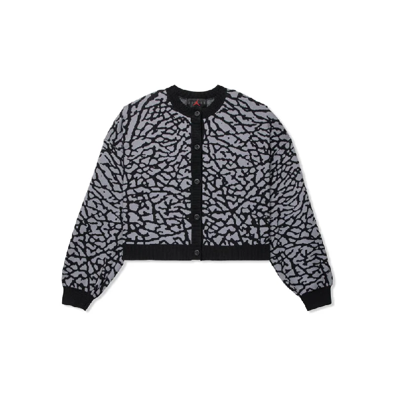 W Jordan Jacquard Knit Cardigan 'Elephant Print' Stylish Fashionable Trendy