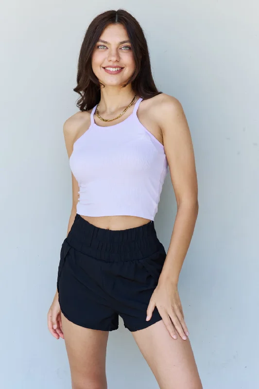 Ninexis Everyday Staple Soft Modal Short Strap Ribbed Tank Top in Lavender trendy tank top