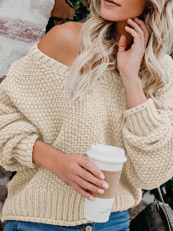 Knitted Sweater for Fall/Winter Plaid Sweater Polka Dot Checkered