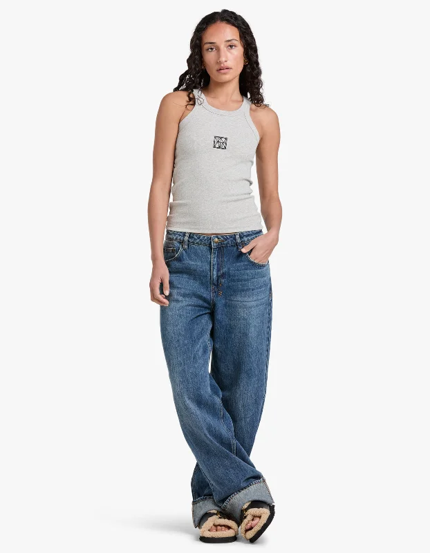 Monogram Tank - Grey Marle vintage tank top