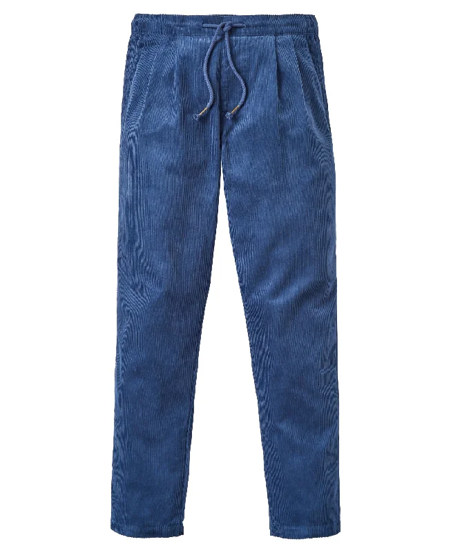 Compass Recycled Corduroy Trouser - Dark Denim Trousers Essential Wardrobe