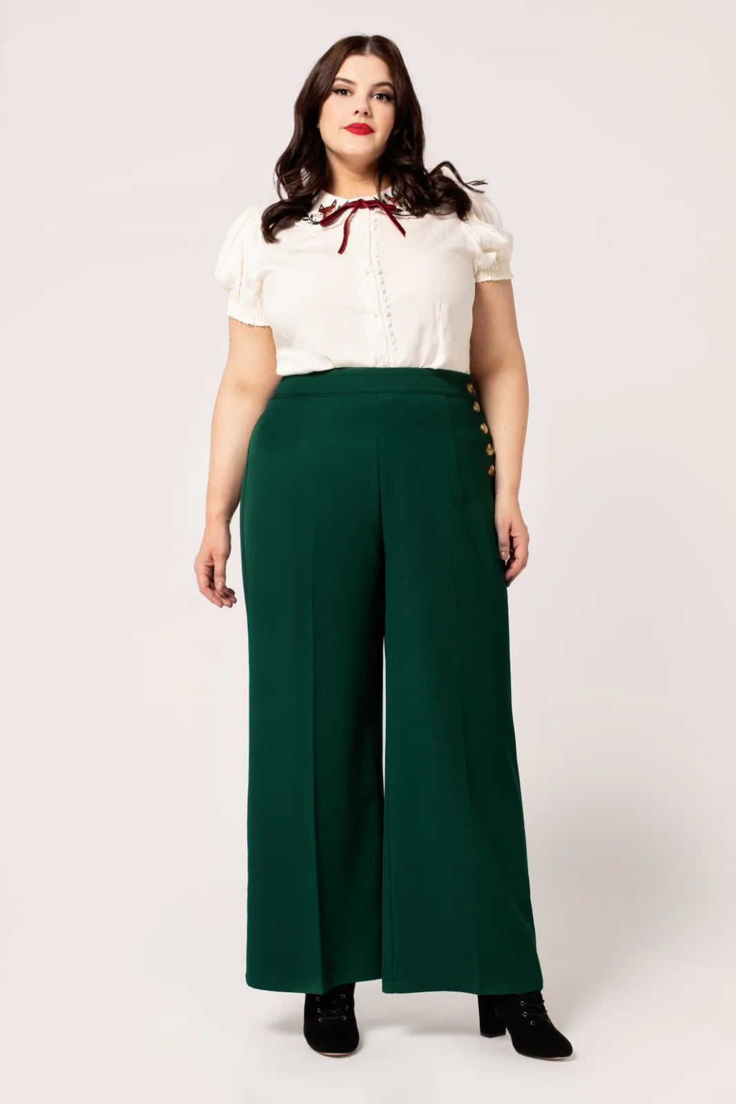Ginger Swing Trousers - Green Trousers fashionable chic