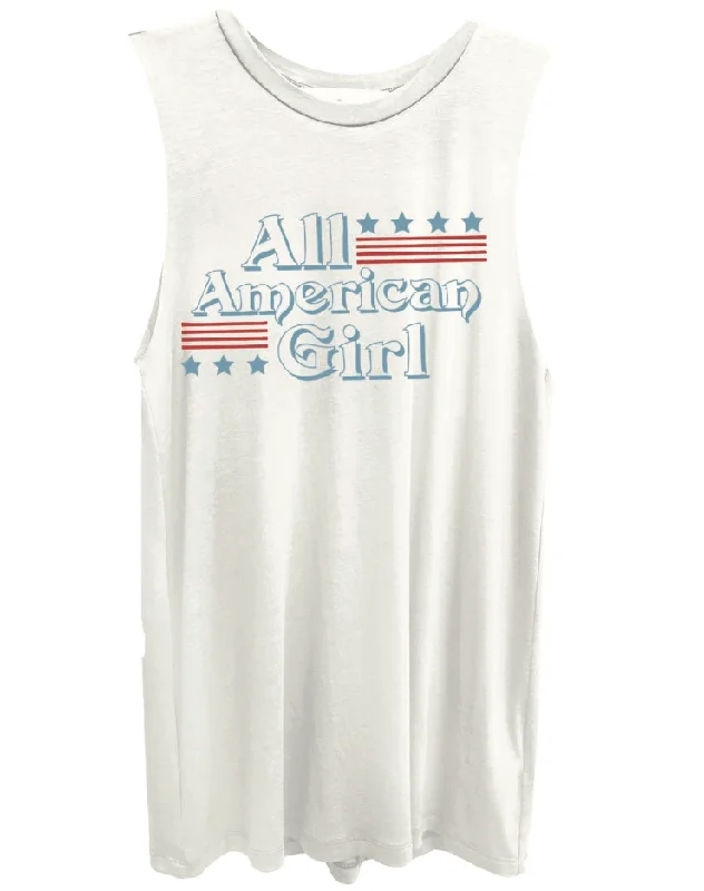 4th & Rose All American Girl White Muscle Tank glitter tank top