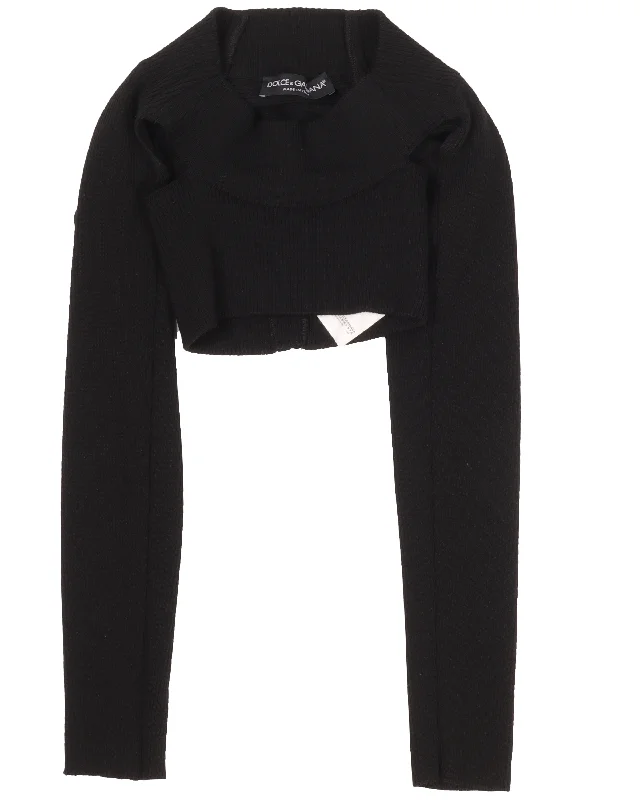 Reworked Crop-Top Sweater Polka Dot Checkered Tartan