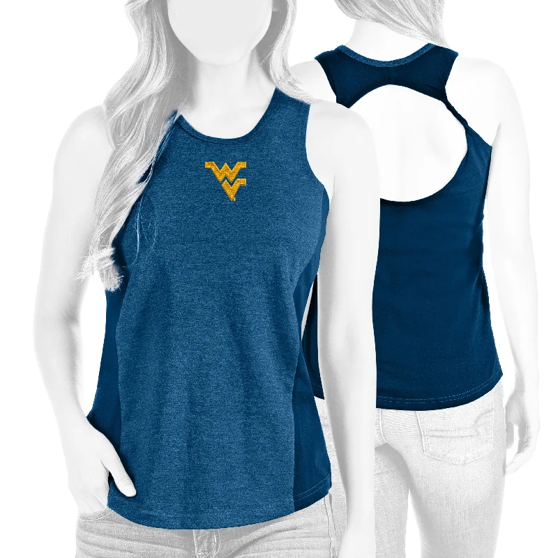 WVU Twisted Tank baby blue tank