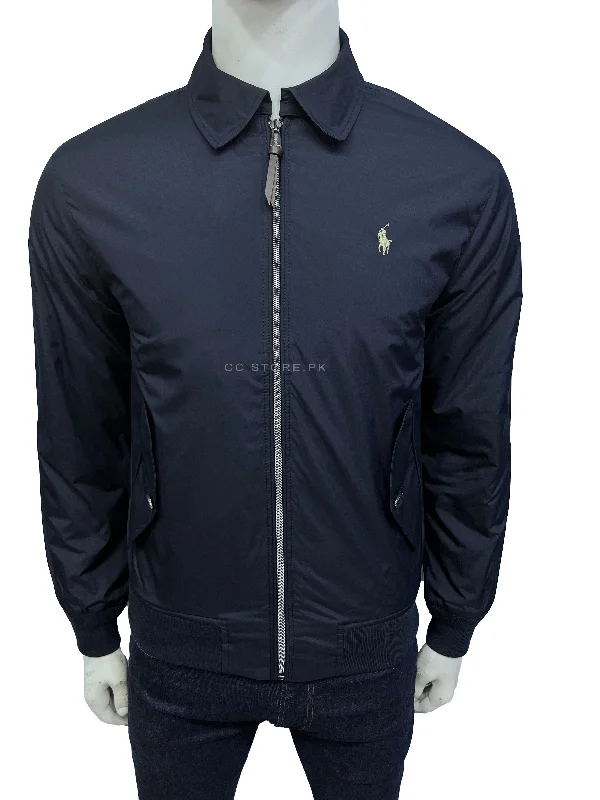 RL Packable Harrington Navy Blue Jacket Knit Fabric Woven Fabric Fleece Fabric