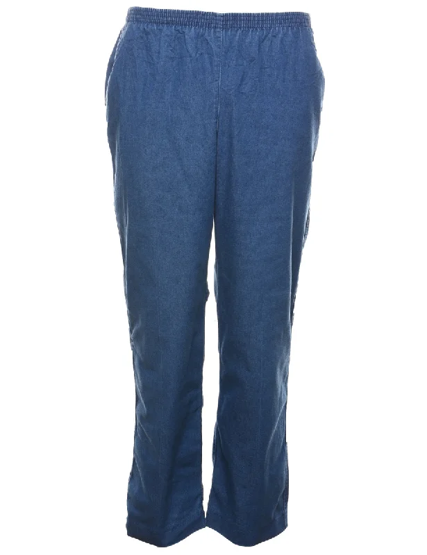 Alfred Dunner Elasticated Waist Medium Wash Denim Trousers - W28 L30 Trousers Versatile Stylish