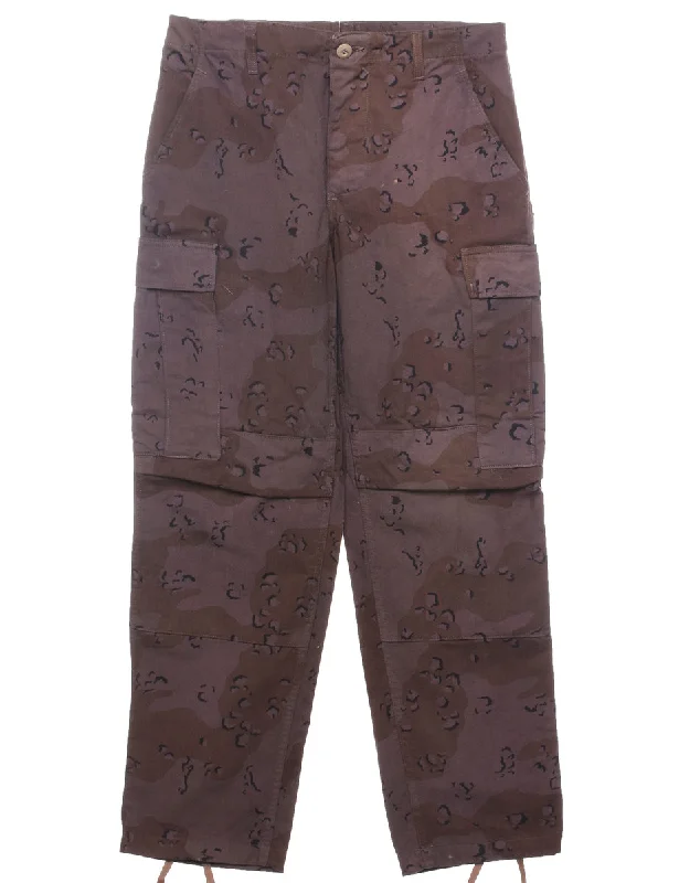1983 Desert Camouflage Design Cargo Trousers - W31 L30 Trousers Evening Elegant