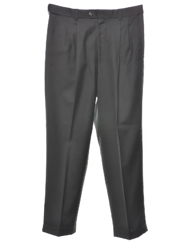Black Classic Suit Trousers - W34 L30 Trousers Bootcut Casual