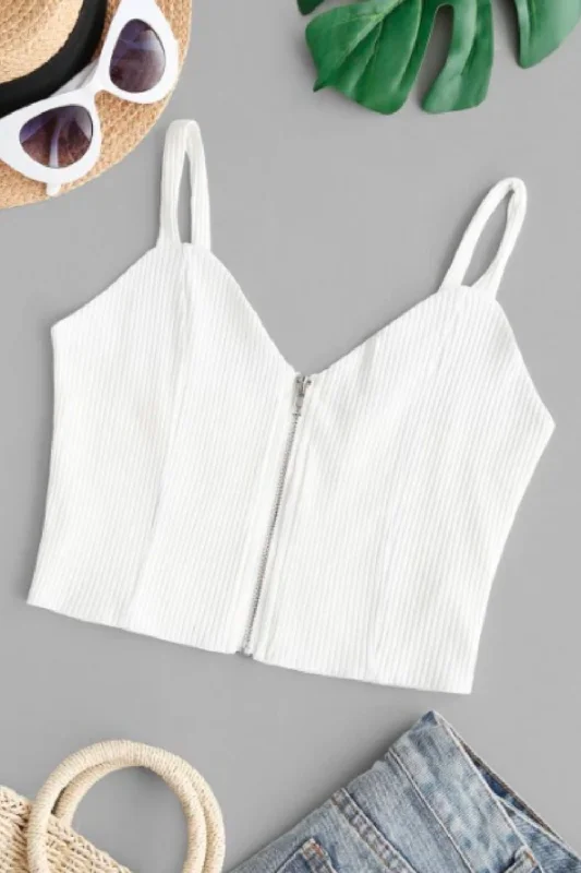 Zip Up Cropped Tank sexy tank top