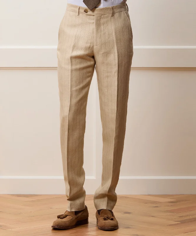 Italian Linen Silk Sutton Trouser Trousers Plaid Checkered