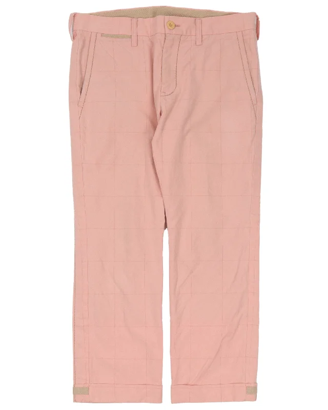 Grid-Stitched Trousers Trousers Modern Contemporary