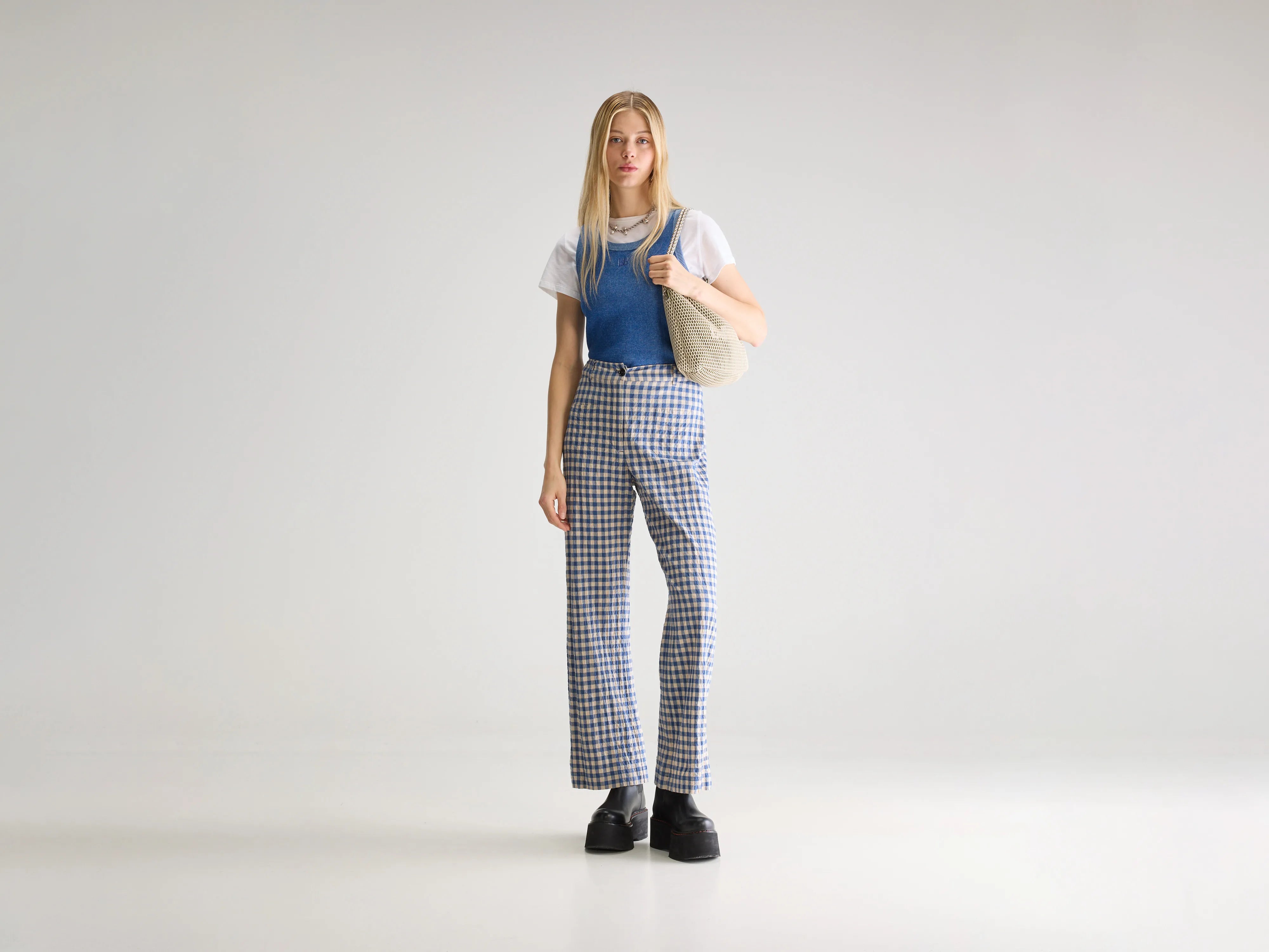 Vivia wide trousers (251 / W / CHECK B) Trousers practical easy-care