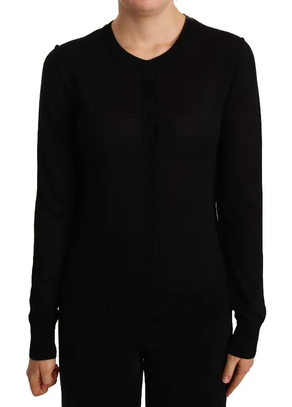 Dolce & Gabbana Elegant Crewneck Virgin Wool Sweater Welt Pockets Slit Pockets Flap Pockets