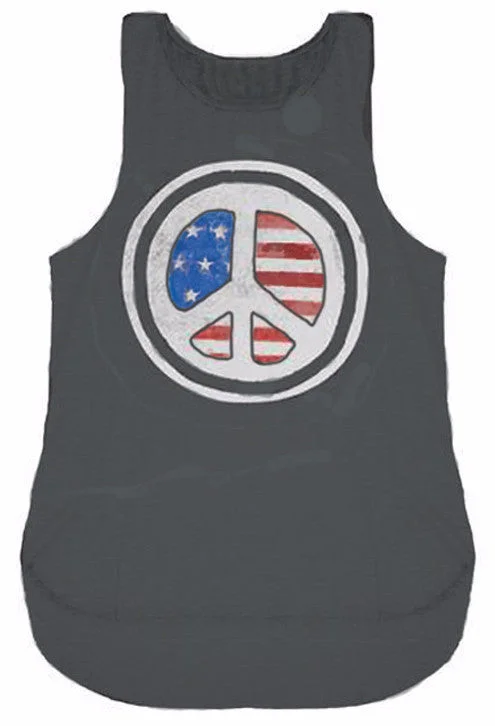 4th & Rose Peace Flag Charcoal Muscle Tank lemon yellow tank