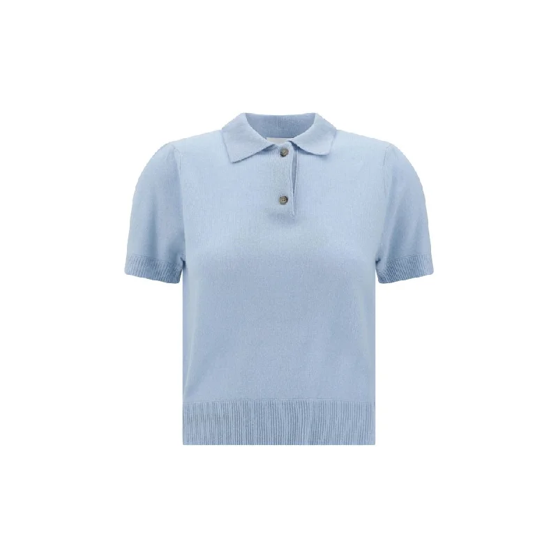 Allude Cashmere Polo Sweater Notch Collar Peter Pan Collar Cowl Neck