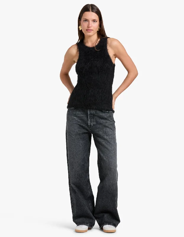 Alpaca Tank - Black mesh tank top