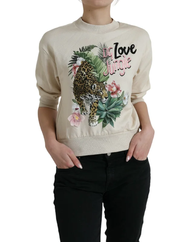 Dolce & Gabbana Elegant Jungle Print Crewneck Sweater Anti-Pilling Anti-Shrink Durable Dolce & Gabbana Elegant Jungle Print Crewneck Sweater Anti-Pilling Anti-Shrink Durable