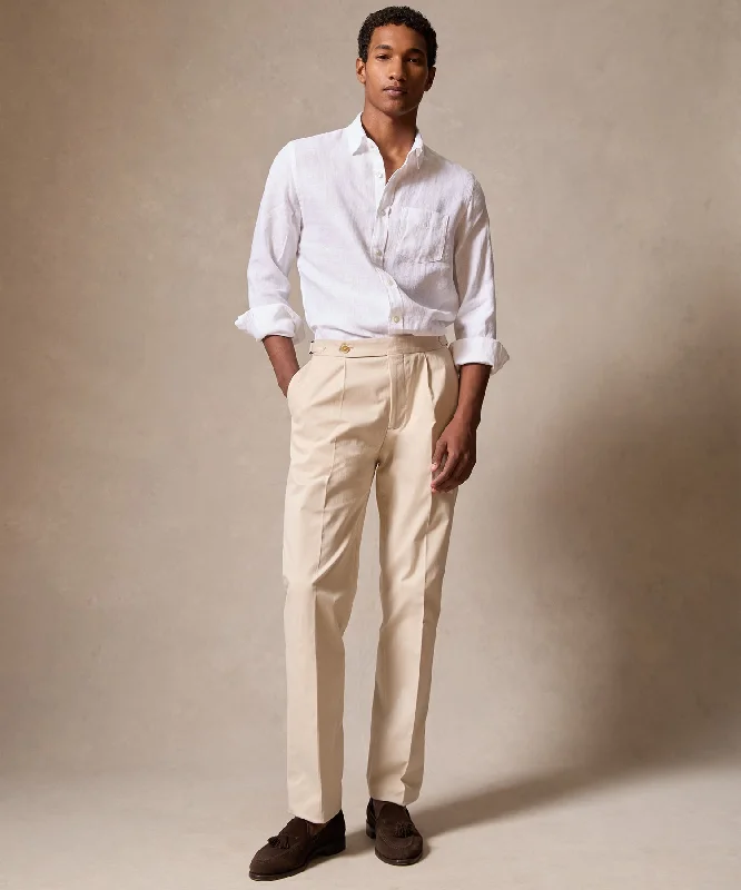 Italian Cotton Side Tab Trouser Skinny Trousers Denim Stretchy