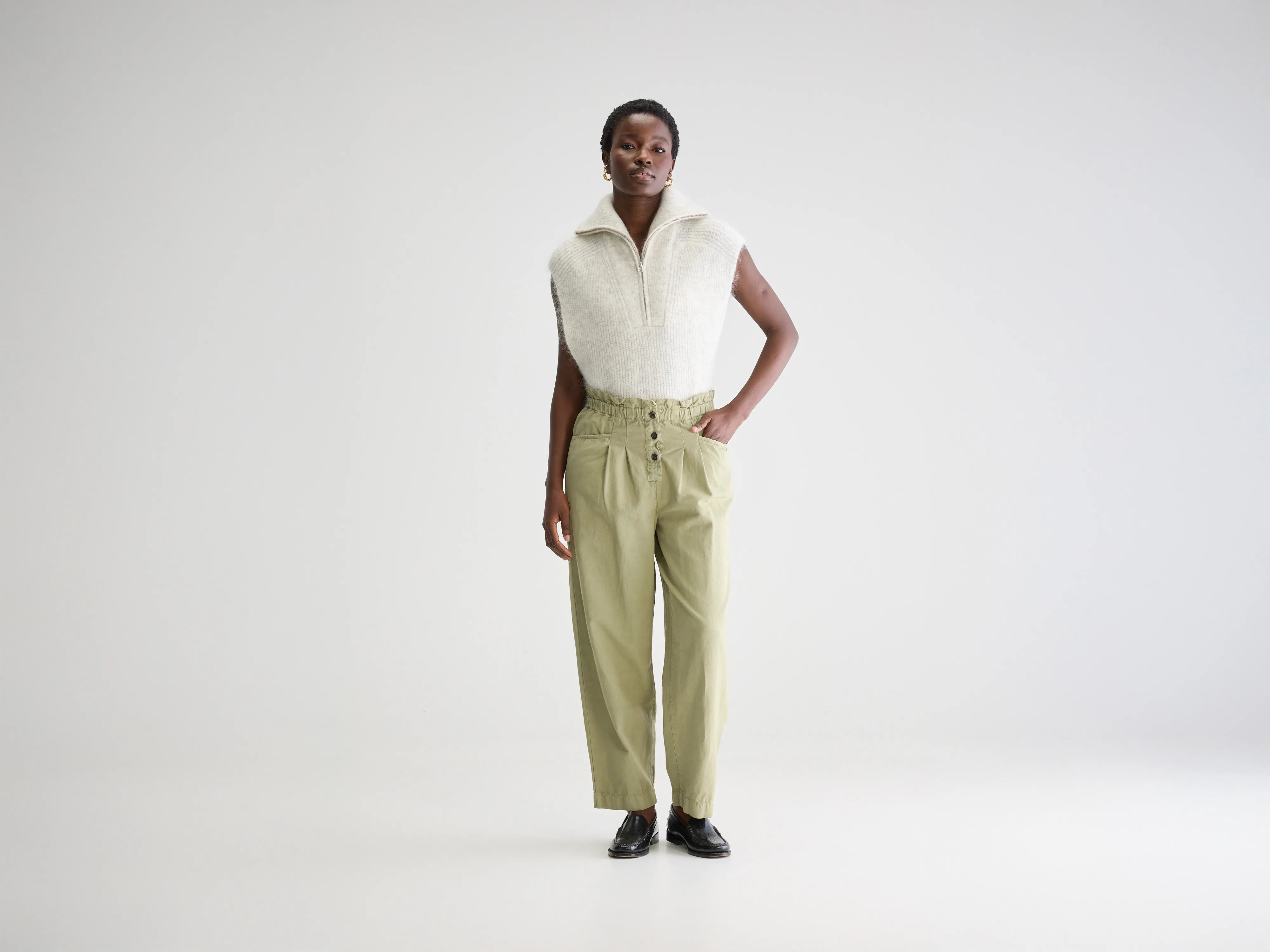 Lilow paperbag trousers (251 / W / SAUGE) Trousers Versatile Stylish
