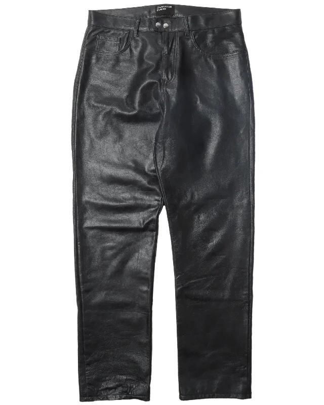 Leather Trousers Trousers Fall Fleece