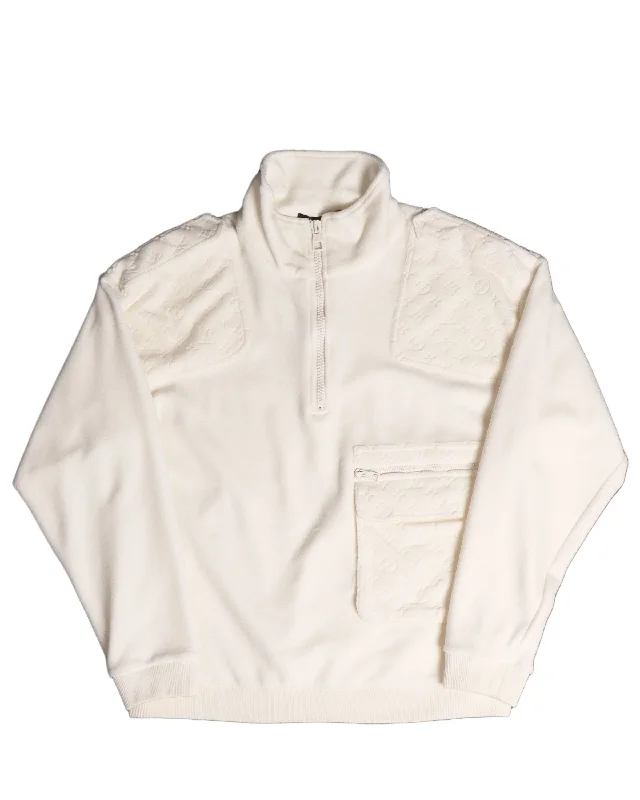 SS19 Velour Multi Pocket Half Zip Sweater Elasticated Padded Insulated