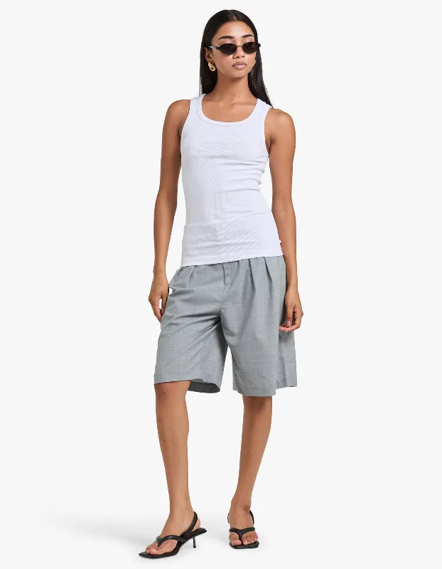 Ribbed Tank - White athletic tank top