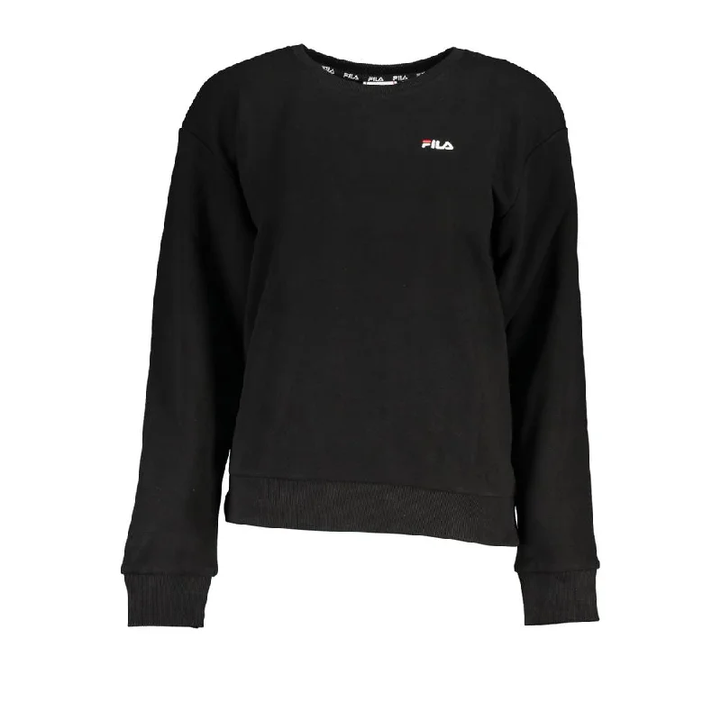 Fila Black Cotton Sweater Collared Crew Neck Turtle Neck