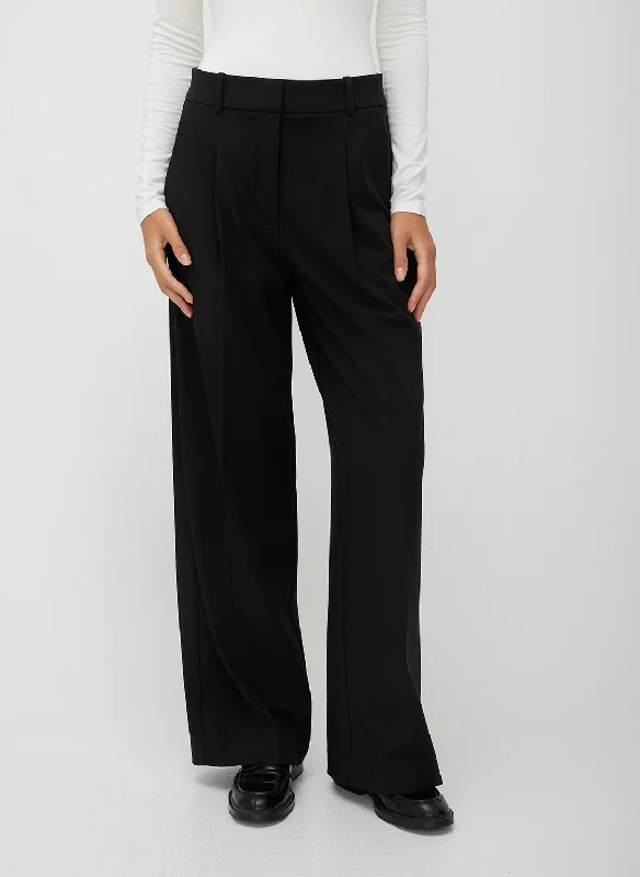 On Time Pleated Trousers Trousers practical durable