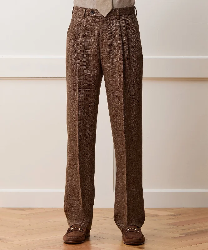 Italian Linen Silk Donegal Wythe Trouser Trousers Tapered Slim Fit