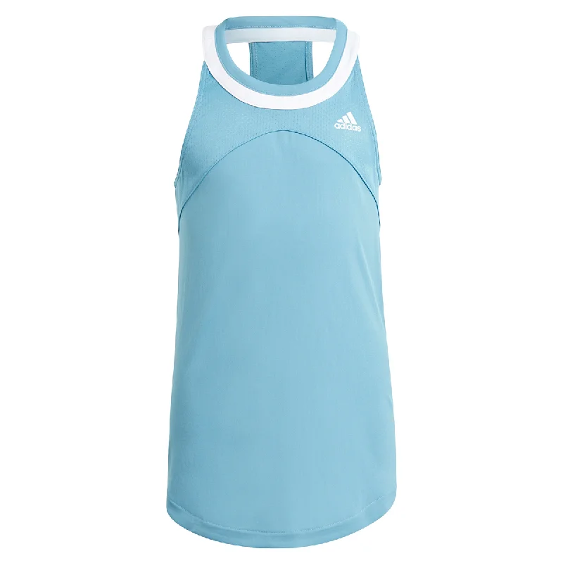 adidas Girls G Club Tank Top (Blue/White) teal tank top