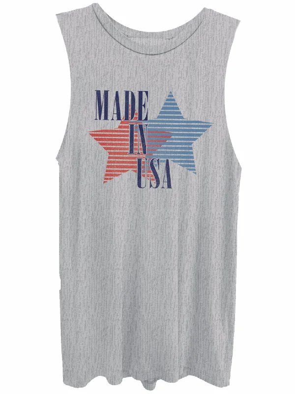 4th & Rose Made In Usa Heather Grey Muscle Tank relaxed fit tank