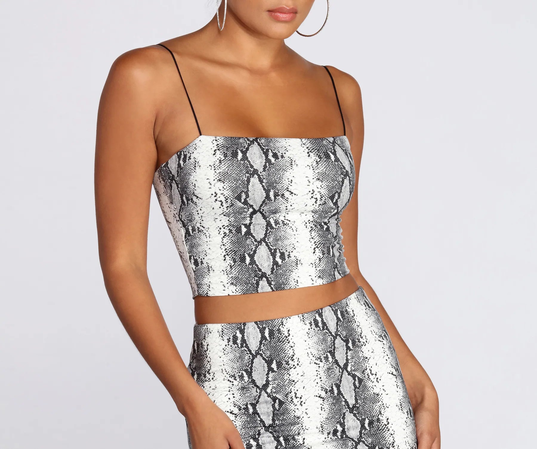Square Neck Snake Print Tank essential tank top