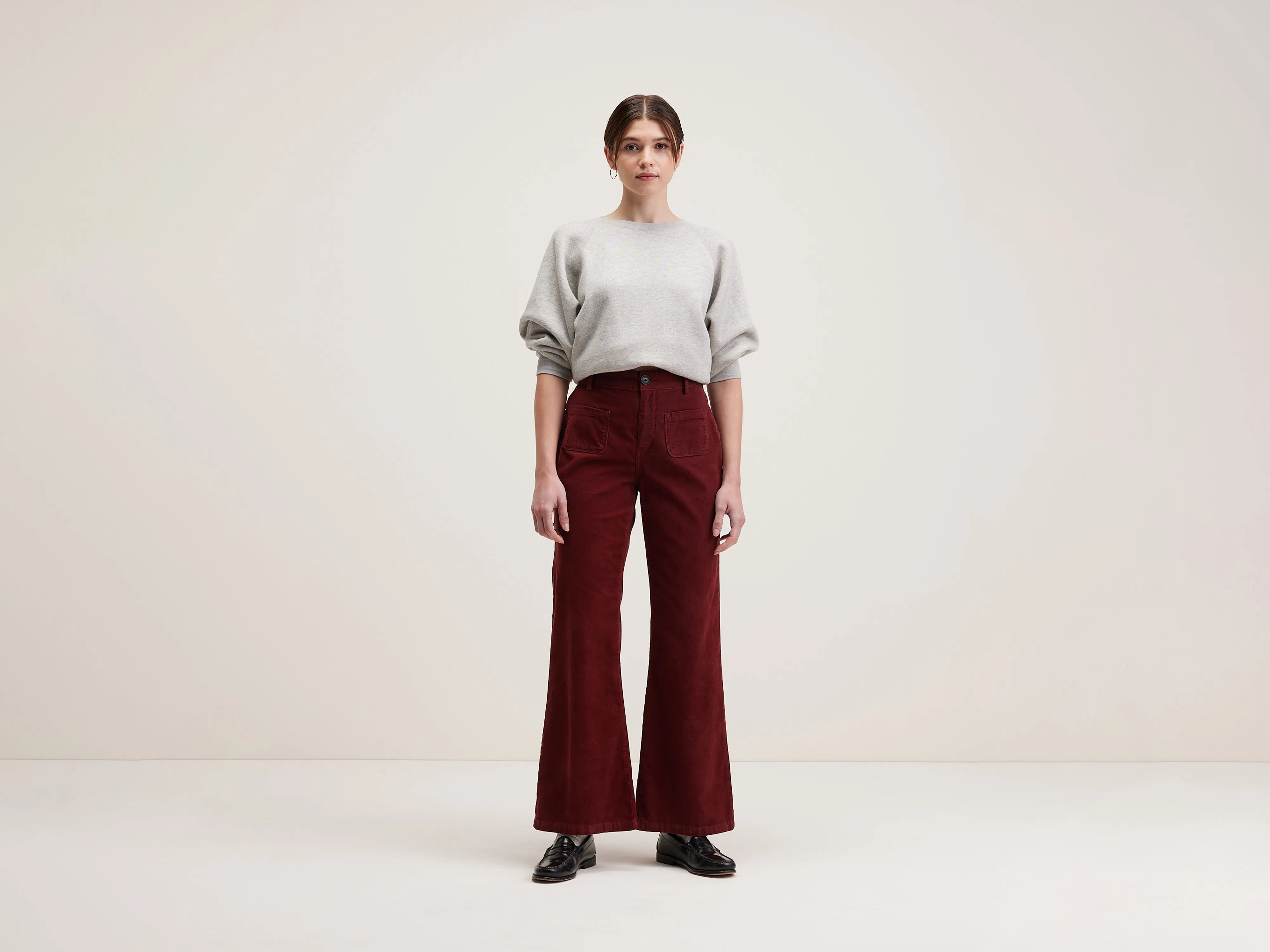 Park flared trousers (242 / W / GRENAT) Trousers Pleated Formal