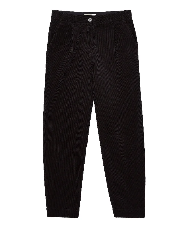 Calla Corduroy Trousers - Navy Trousers sophisticated sleek