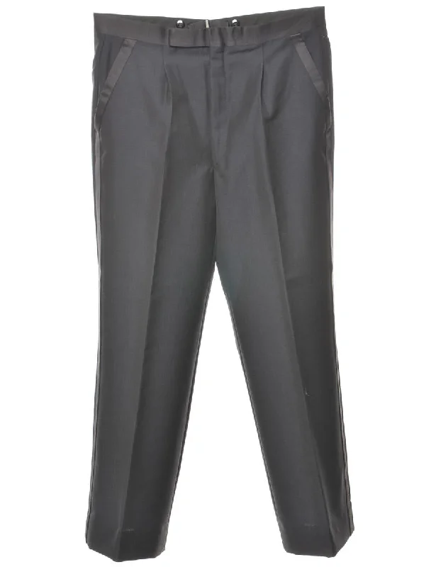 Black Classic Trousers - W32 L28 Trousers High Rise Slim Fit