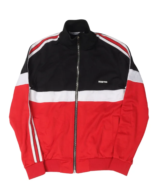 Color Blocked Track Jacket Print Jacket Jacquard Jacket Embroidered Jacket
